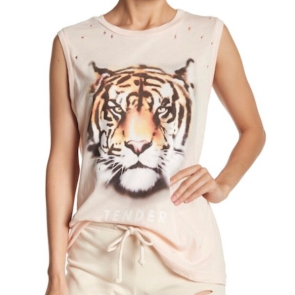 WILDFOX Tender Tiger Pinhole Sleeveless Top - Picture 3 of 6